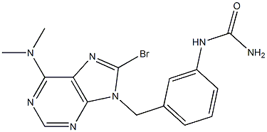 6-Dimethylamino-8-bromo-9-(3-ureidobenzyl)-9H-purine Struktur