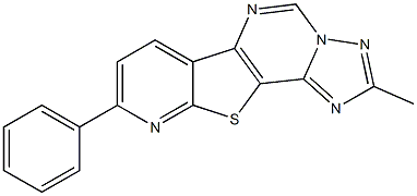 2-Methyl-9-phenylpyrido[3',2':4,5]thieno[2,3-e][1,2,4]triazolo[1,5-c]pyrimidine Struktur