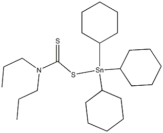 Dipropyldithiocarbamic acid tricyclohexylstannyl ester Struktur