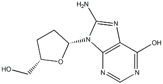 8-Amino-2',3'-dideoxyinosine Struktur