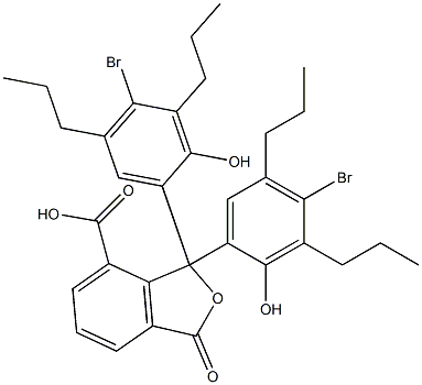 1,1-Bis(4-bromo-2-hydroxy-3,5-dipropylphenyl)-1,3-dihydro-3-oxoisobenzofuran-7-carboxylic acid Struktur