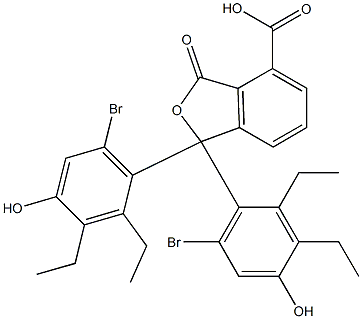 1,1-Bis(6-bromo-2,3-diethyl-4-hydroxyphenyl)-1,3-dihydro-3-oxoisobenzofuran-4-carboxylic acid Struktur