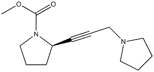 (2R)-2-[3-(Pyrrolidin-1-yl)-1-propynyl]pyrrolidine-1-carboxylic acid methyl ester Struktur