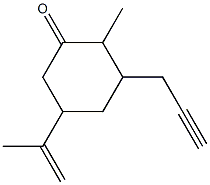 2-Methyl-5-(1-methylethenyl)-3-(2-propynyl)cyclohexanone Struktur