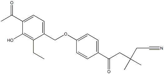 5-[4-(4-Acetyl-3-hydroxy-2-ethylbenzyloxy)phenyl]-5-oxo-3,3-dimethylpentanenitrile Struktur