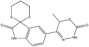 5-[(3,6-Dihydro-6-methyl-2-oxo-2H-1,3,4-thiadiazin)-5-yl]spiro[1H-indole-3(2H),2'-[1,3]dithian]-2-one Struktur