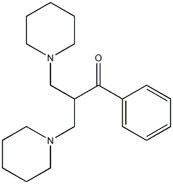 3-Piperidino-2-(piperidinomethyl)-1-phenyl-1-propanone Struktur