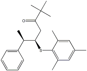 (5R,6R)-5-(2,4,6-Trimethylphenylthio)-2,2-dimethyl-6-phenyl-3-heptanone Struktur