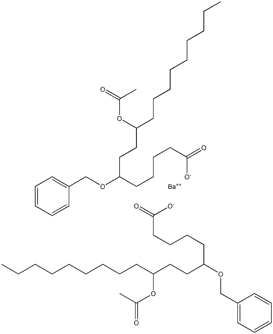 Bis(6-benzyloxy-9-acetyloxystearic acid)barium salt Struktur