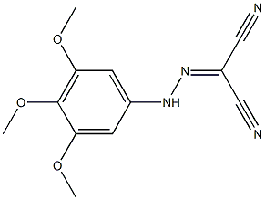 2-(3,4,5-Trimethoxyphenyl)hydrazonomalononitrile Struktur