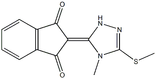 2-[3-Methylthio-4-methyl-1H-1,2,4-triazol-5(4H)-ylidene]indane-1,3-dione Struktur