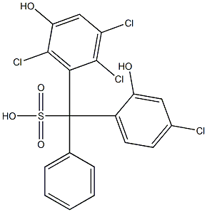 (4-Chloro-2-hydroxyphenyl)(2,3,6-trichloro-5-hydroxyphenyl)phenylmethanesulfonic acid Struktur