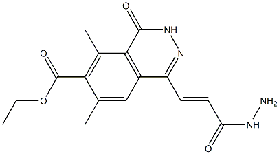 6,8-Dimethyl-4-[2-(hydrazinocarbonyl)ethenyl]-1-oxo-1,2-dihydrophthalazine-7-carboxylic acid ethyl ester Struktur