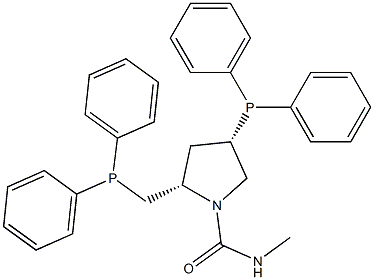 (2S,4S)-N-Methyl-4-(diphenylphosphino)-2-[(diphenylphosphino)methyl]-1-pyrrolidinecarboxamide Struktur