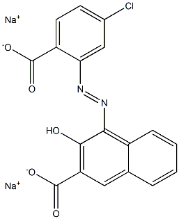 4-[(5-Chloro-2-carboxyphenyl)azo]-3-hydroxy-2-naphthalenecarboxylic acid disodium salt Struktur