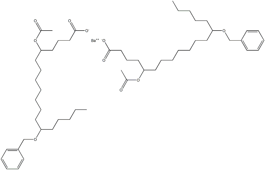 Bis(13-benzyloxy-5-acetyloxystearic acid)barium salt Struktur