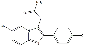 2-(4-Chlorophenyl)-6-chloroimidazo[1,2-a]pyridine-3-acetamide Struktur