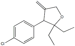 2,2-Diethyl-3-(4-chlorophenyl)methylenetetrahydrofuran Struktur