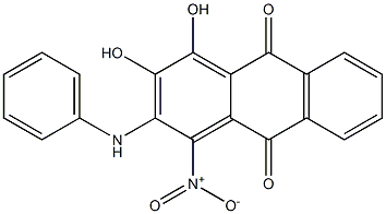 2-Anilino-3,4-dihydroxy-1-nitroanthraquinone Struktur