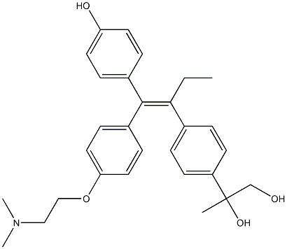 4-[(Z)-2-[4-(1,2-Dihydroxy-1-methylethyl)phenyl]1-[4-(2-dimethylaminoethoxy)phenyl]-1-butenyl]phenol Struktur