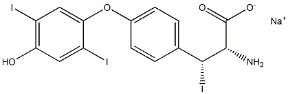 (2S,3R)-2-Amino-3-[4-(4-hydroxy-2,5-diiodophenoxy)phenyl]-3-iodopropanoic acid sodium salt Struktur