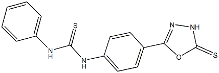 1-Phenyl-3-[4-[(5-thioxo-4,5-dihydro-1,3,4-oxadiazol)-2-yl]phenyl]thiourea Struktur