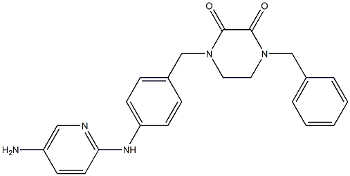 1-[4-[(5-Amino-2-pyridinyl)amino]benzyl]-4-benzyl-2,3-piperazinedione Struktur