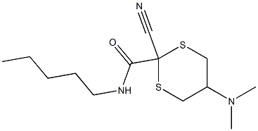 2-Cyano-5-(dimethylamino)-N-pentyl-1,3-dithiane-2-carboxamide Struktur