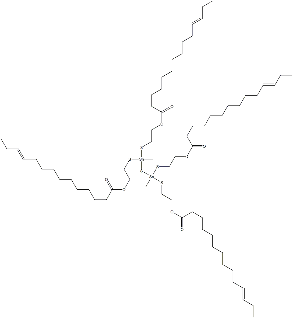 Bis[methylbis[[2-(10-tridecenylcarbonyloxy)ethyl]thio]stannyl] sulfide Struktur