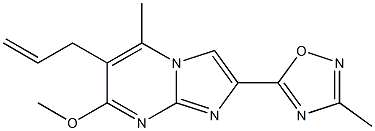 6-Allyl-7-methoxy-5-methyl-2-(3-methyl-1,2,4-oxadiazol-5-yl)imidazo[1,2-a]pyrimidine Struktur