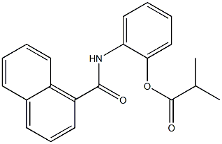 2-Methylpropanoic acid 2-(1-naphthoylamino)phenyl ester Struktur