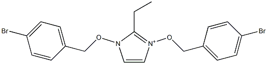 1,3-Bis(4-bromobenzyloxy)-2-ethyl-1H-imidazol-3-ium Struktur