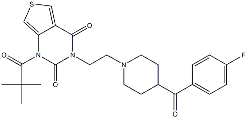 1-Pivaloyl-3-[2-[4-(4-fluorobenzoyl)piperidino]ethyl]thieno[3,4-d]pyrimidine-2,4(1H,3H)-dione Struktur