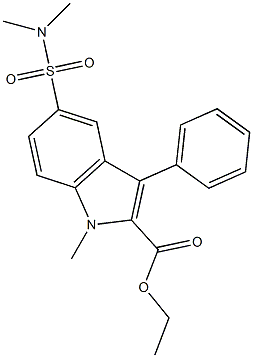 1-Methyl-5-[(dimethylamino)sulfonyl]-3-phenyl-1H-indole-2-carboxylic acid ethyl ester Struktur