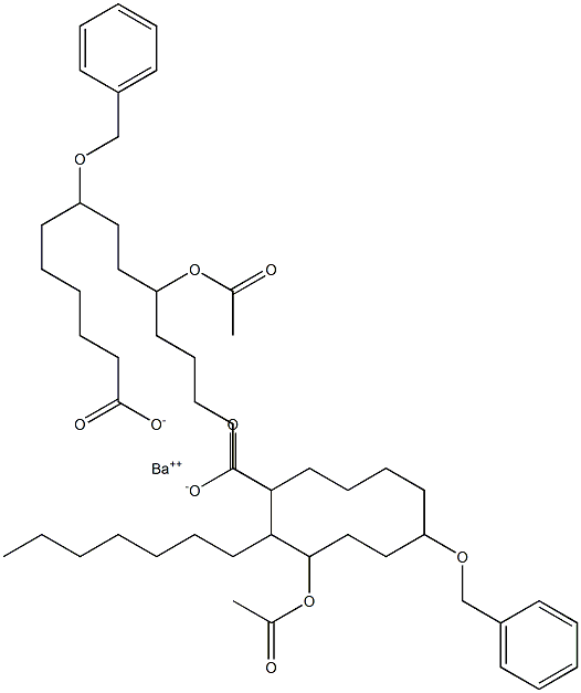 Bis(7-benzyloxy-10-acetyloxystearic acid)barium salt Struktur