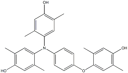 N,N-Bis(4-hydroxy-2,5-dimethylphenyl)-4-(4-hydroxy-2,5-dimethylphenoxy)benzenamine Struktur