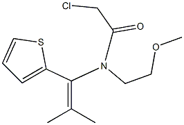 N-[1-(2-Thienyl)-2-methyl-1-propenyl]-N-[2-methoxyethyl]-2-chloroacetamide Struktur