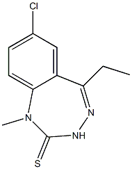 1,3-Dihydro-7-chloro-5-ethyl-1-methyl-2H-1,3,4-benzotriazepine-2-thione Struktur