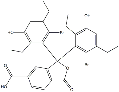 1,1-Bis(6-bromo-2,5-diethyl-3-hydroxyphenyl)-1,3-dihydro-3-oxoisobenzofuran-6-carboxylic acid Struktur