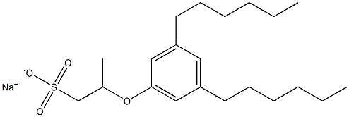 2-(3,5-Dihexylphenoxy)propane-1-sulfonic acid sodium salt Struktur