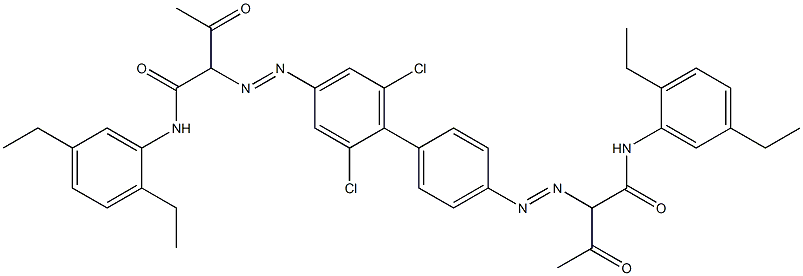 4,4'-Bis[[1-(2,5-diethylphenylamino)-1,3-dioxobutan-2-yl]azo]-2,6-dichloro-1,1'-biphenyl Struktur