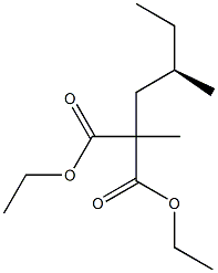 (-)-2-Methyl-2-[(R)-2-methylbutyl]malonic acid diethyl ester Struktur