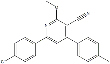 4-(p-Tolyl)-6-(4-chlorophenyl)-2-methoxypyridine-3-carbonitrile Struktur