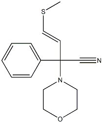 4-Methylthio-2-phenyl-2-morpholino-3-butenenitrile Struktur