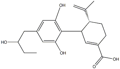 (4R)-3-[2,6-Dihydroxy-4-(2-hydroxybutyl)phenyl]-4-(1-methylethenyl)-1-cyclohexene-1-carboxylic acid Struktur