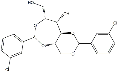 2-O,5-O:4-O,6-O-Bis(3-chlorobenzylidene)-L-glucitol Struktur