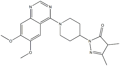 2-[1-(6,7-Dimethoxyquinazolin-4-yl)piperidin-4-yl]-4,5-dimethyl-2,4-dihydro-3-oxo-3H-pyrazole Struktur