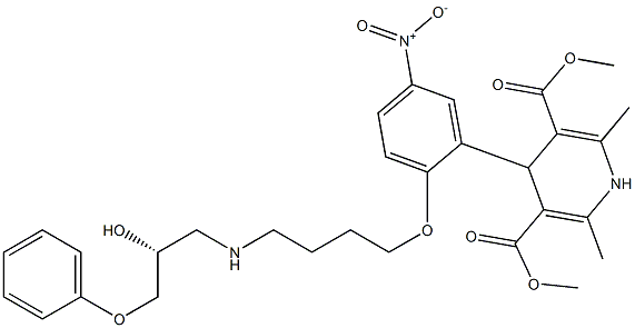 1,4-Dihydro-2,6-dimethyl-4-[2-[4-[[(2R)-3-phenoxy-2-hydroxypropyl]amino]butoxy]-5-nitrophenyl]pyridine-3,5-dicarboxylic acid dimethyl ester Struktur