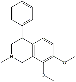 1,2,3,4-Tetrahydro-7,8-dimethoxy-2-methyl-4-phenylisoquinoline Struktur