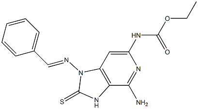 N-[[4-Amino-1-(benzylideneamino)-2,3-dihydro-2-thioxo-1H-imidazo[4,5-c]pyridin]-6-yl]carbamic acid ethyl ester Struktur